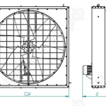 Чертеж  Осевой вентилятор-ОВ(i)-B c ременным приводом