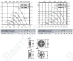 Габаритные размеры и характеристика вентилятора DR-DQ 800-6, DR-DQ 800-8