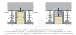 Схема примыкания подвесного потолка к перегородке