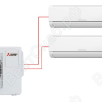 Мульти сплит-система MSZ-HJ25VA ER1*2 + MXZ-3HJ50VA ER1