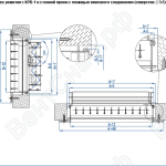 Монтаж решетки с КРВ 1 при помощи винтового соединения (отверстие 3,5 мм) вентиляционной решетки ВР-КВ