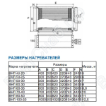 Габаритные размеры канального водяного нагревателя для прямоугольных воздуховодов ВНП