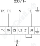 Вентиляторы для квадратных каналов KDRE Электросхема