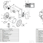 Схема запасных частей к  вытяжной катушки с электроприводом MER