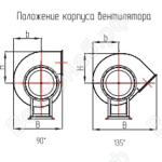 Положение корпуса вентилятора ВР 280-46 ДУ