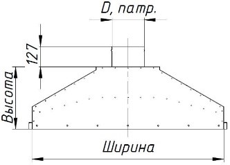 Зонты модульные щелевые. Габаритные размеры.